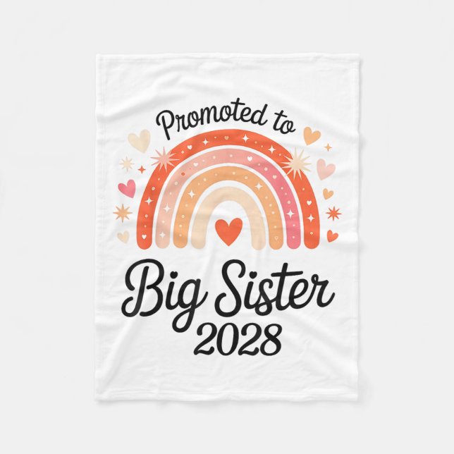 Promoted To Big Sister 2028 New Baby Pregnancy Ann Fleecedecke (Vorderseite)