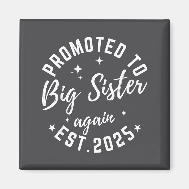 Promoted To Big Sister Again 2025 Pregnancy Announ Magnet (Vorne)