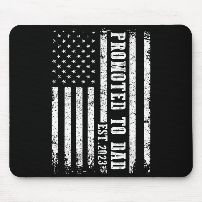 Promoted To Dad 2023 Funny Shirt For New Dad  Mousepad (Vorne)