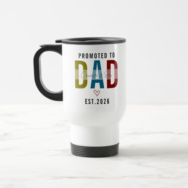 Promoted to Dad | Personalized First Father’s Day Reisebecher (Links)
