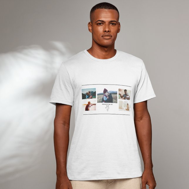 Promoted to Dad Photo Collage – Personalized T-Shirt (Von Creator hochgeladen)