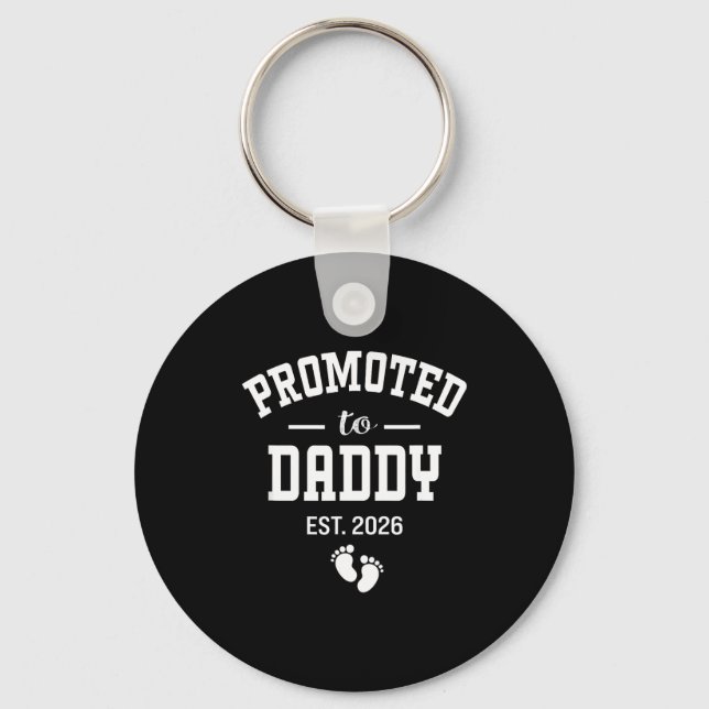 Promoted To Daddy 2026 First Time Dad Men  Schlüsselanhänger (Vorderseite)