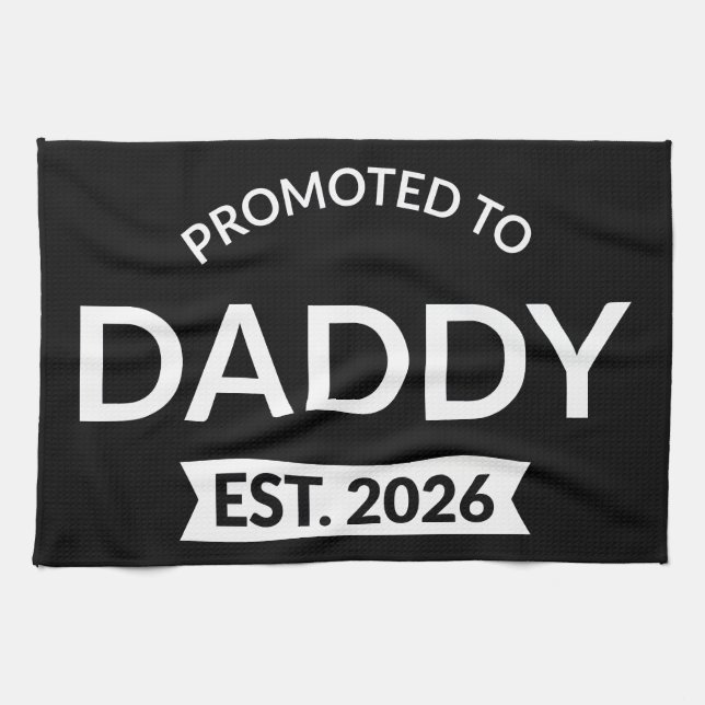 Promoted To Daddy Est. 2026 II Geschirrtuch (Horizontal)