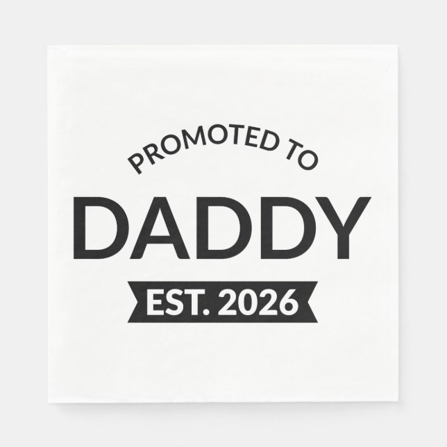 Promoted To Daddy Est. 2026 II Serviette (Vorderseite)