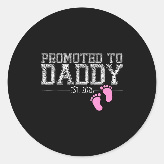 Promoted To Daddy Est. 2026 Shirt New Daddy New Da Runder Aufkleber (Vorderseite)