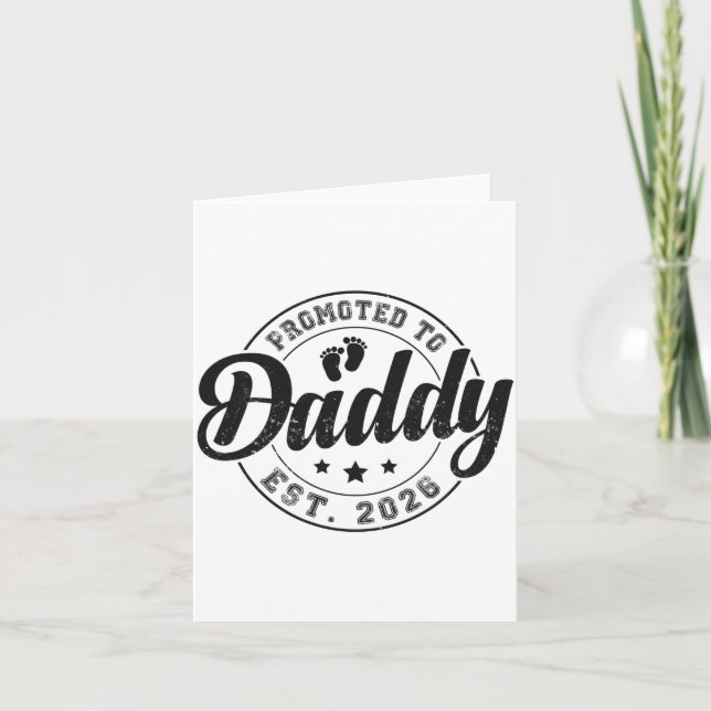 Promoted To Daddy Est 2026 Soon To Be Dad New Fath Karte (Vorderseite)
