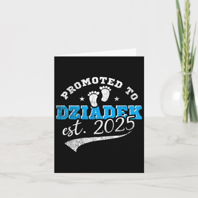 Promoted To Dziadek Est 2025 Proud New Grandpa Vin Karte (Vorderseite)