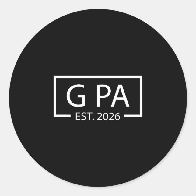 Promoted To G Pa Est 2026 Baby Announcement Cket  Runder Aufkleber (Vorderseite)