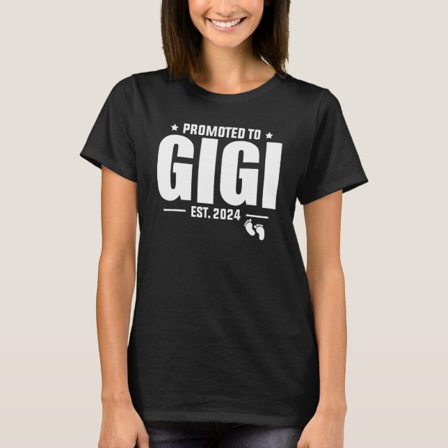 Promoted To Gigi 2024 Funny Pregnancy Announcement T-Shirt (Vorderseite)