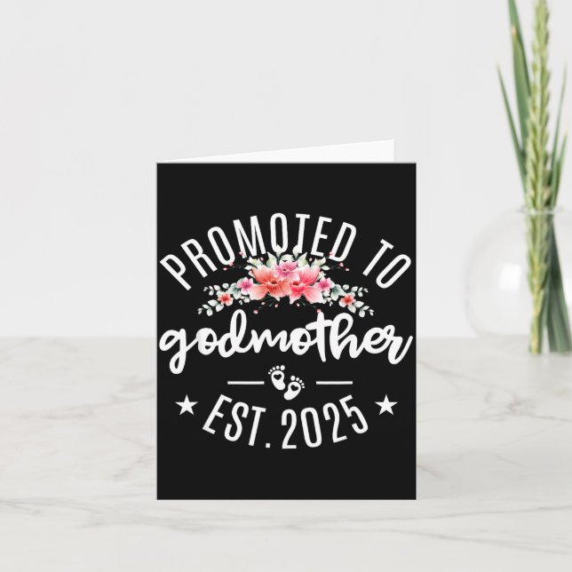 Promoted To Godmother 2025 Flower First Time New G Karte (Vorderseite)