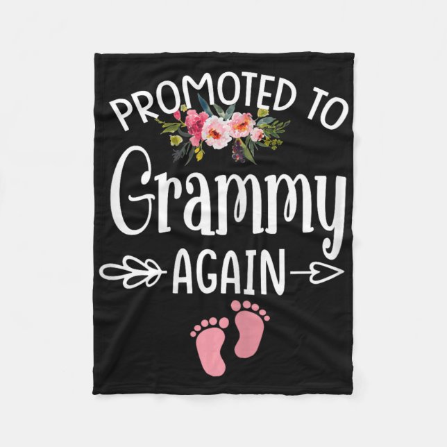 Promoted To Grammy Again Shirt Flower New Grammy  Fleecedecke (Vorderseite)