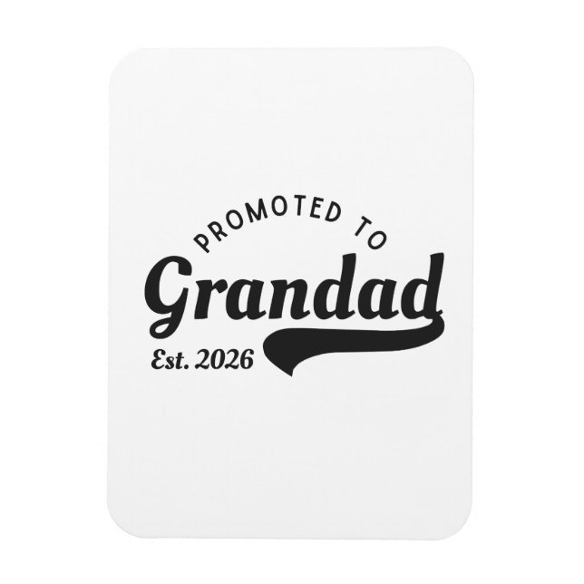 Promoted to Grandad 2026 Magnet (Vertikal)