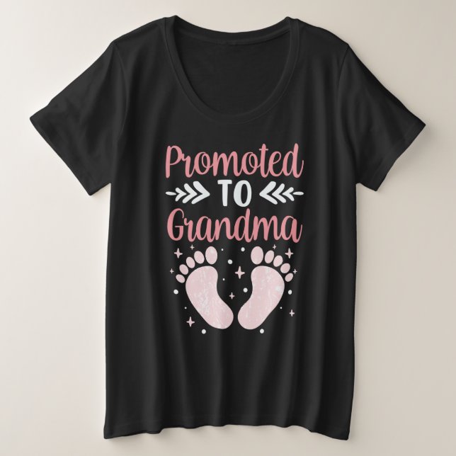 Promoted To Grandma Cute First Time Grandparent Pr Große Größe T-Shirt (Design vorne)