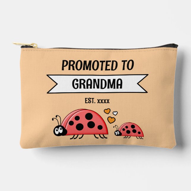 Promoted to Grandma ladybugs est year orange Zubehörtasche (Vorderseite)