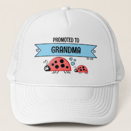 Promoted to Grandma ladybugs white blue Truckerkappe