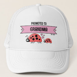 Promoted to Grandma ladybugs white pink Truckerkappe