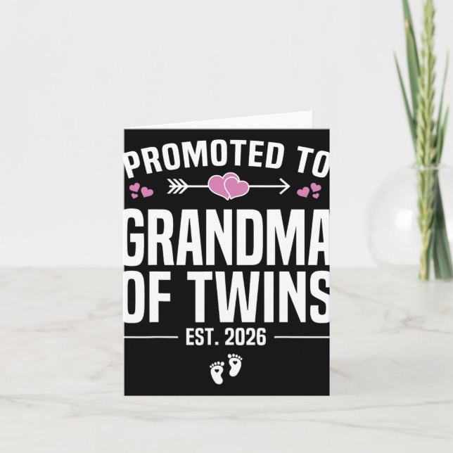 Promoted To Grandma Of Twins 2026 New Grandma Moth Karte (Vorderseite)