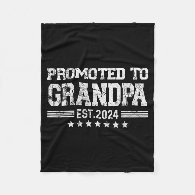 Promoted To Grandpa 2024 Soon To Be Funny New Dad  Fleecedecke (Vorderseite)