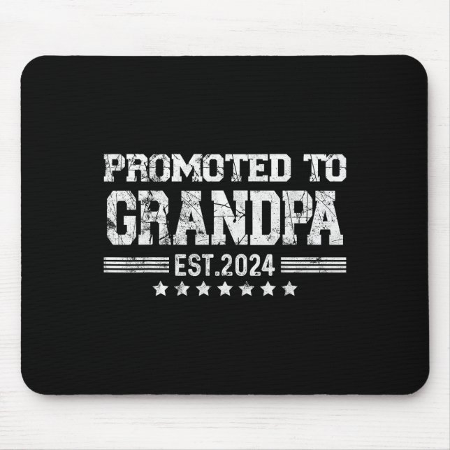 Promoted To Grandpa 2024 Soon To Be Funny New Dad  Mousepad (Vorne)