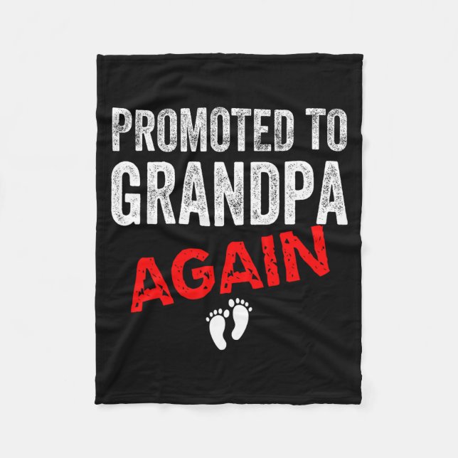 Promoted To Grandpa Again Dad Pregnancy Announceme Fleecedecke (Vorderseite)