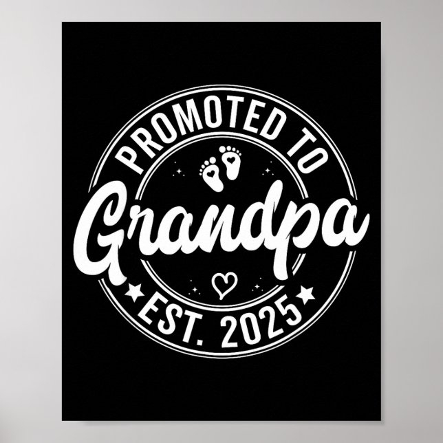 Promoted To Grandpa Est 2025 Grandparents New Gran Poster (Vorne)