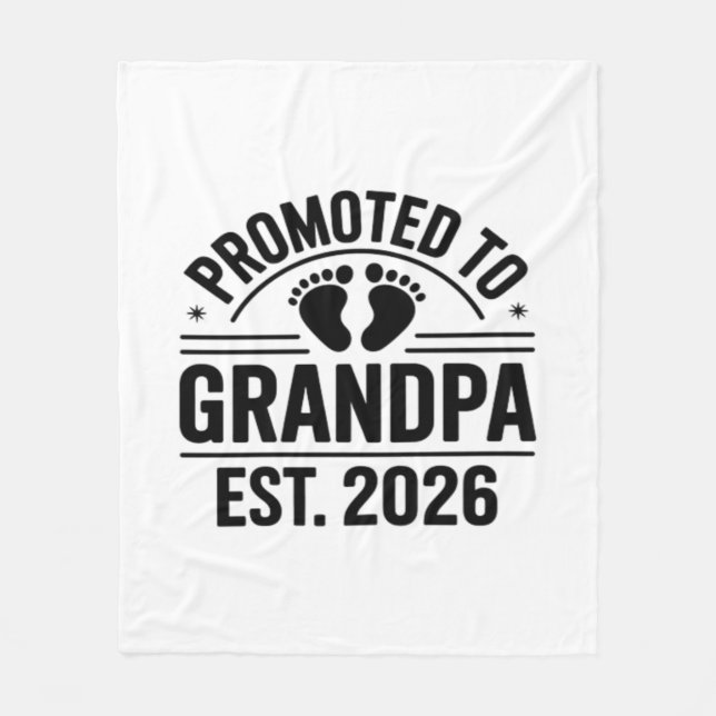 Promoted to Grandpa, Est. 2026, Funny New Grandpa  Fleecedecke (Vorderseite)