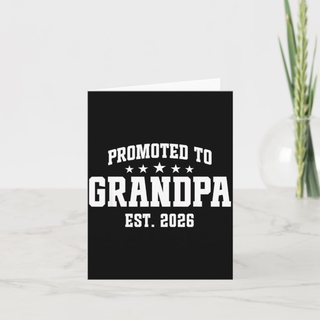 Promoted To Grandpa Est. 2026 Grandparent Baby Ann Karte (Vorderseite)
