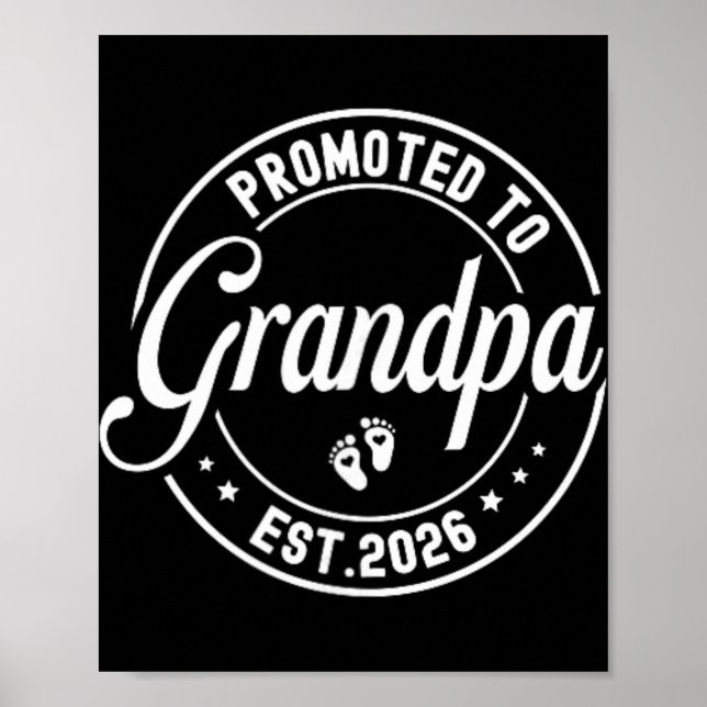 Promoted To Grandpa Est. 2026 Grandparents Baby An Poster (Vorne)