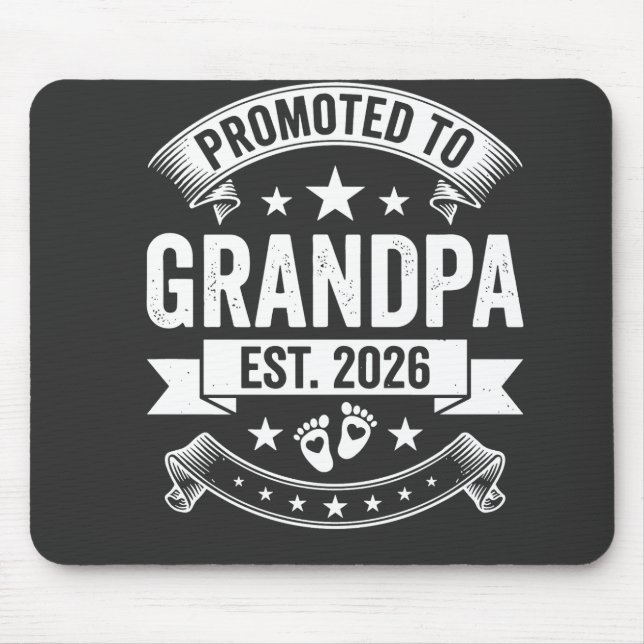 Promoted to Grandpa Est 2026 New Grandpa Announcem Mousepad (Vorne)