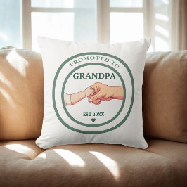 Promoted to Grandpa Est. 20XX Throw Pillow Kissen