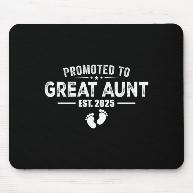 Promoted To Great Aunt 2025 Baby &amp; Aunt Funny  Mousepad (Vorne)