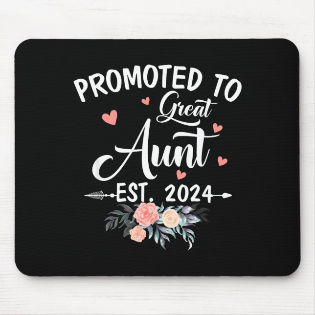 Promoted To Great Aunt Est 2024 Soon To Be Aunt Fl Mousepad (Vorne)