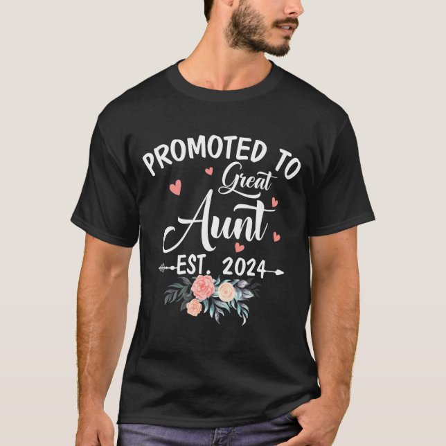 Promoted To Great Aunt Est 2024 Soon To Be Aunt Fl T-Shirt (Vorderseite)