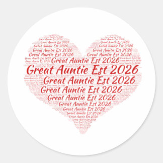 Promoted to Great Auntie Est 2026, Gift for Aunt  Runder Aufkleber
