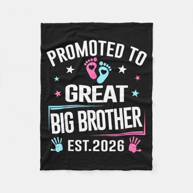 Promoted To Great Big Brother Est 2026  Fleecedecke (Vorderseite)
