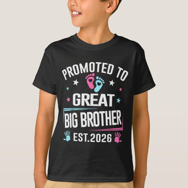 Promoted To Great Big Brother Est 2026  T-Shirt (Vorderseite)