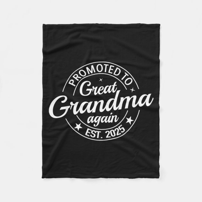 Promoted To Great Grandma Again 2025 Pregnancy Bab Fleecedecke (Vorderseite)