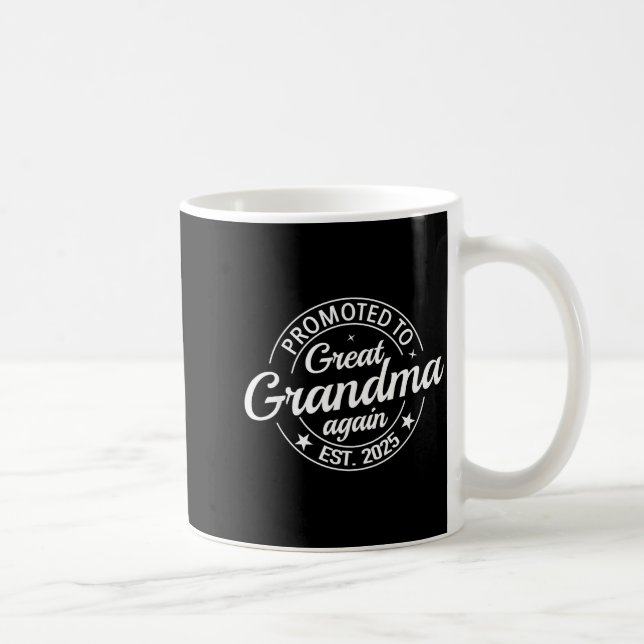 Promoted To Great Grandma Again 2025 Pregnancy Bab Kaffeetasse (Rechts)