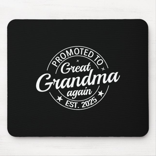 Promoted To Great Grandma Again 2025 Pregnancy Bab Mousepad (Vorne)