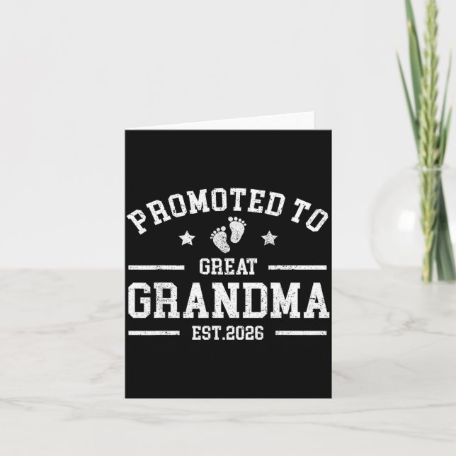 Promoted To Great Grandma Est. 2026 Baby Announcem Karte (Vorderseite)