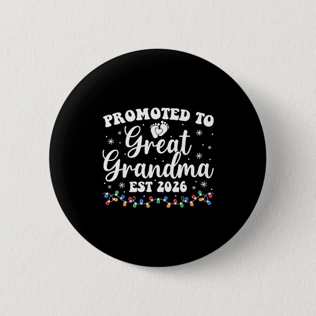 Promoted To Great Grandma Est 2026 First Time New  Button (Vorderseite)