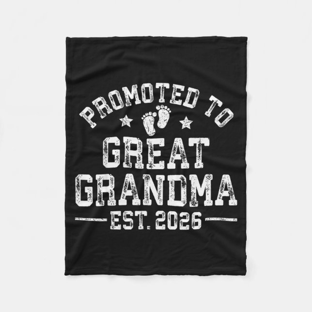 Promoted To Great Grandma Est 2026 First Time New  Fleecedecke (Vorderseite)