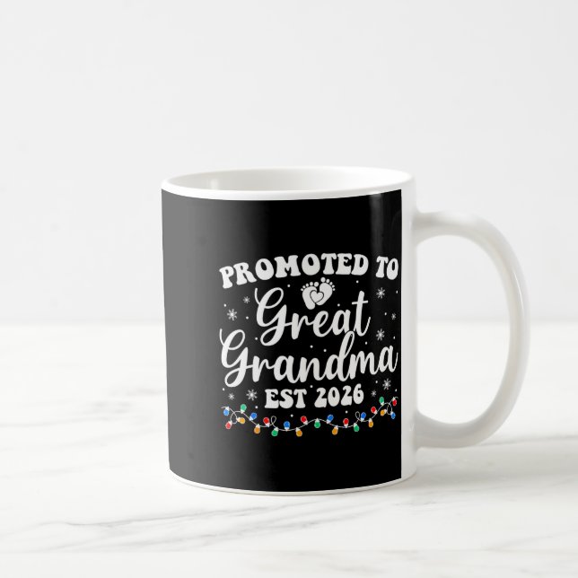 Promoted To Great Grandma Est 2026 First Time New  Kaffeetasse (Rechts)