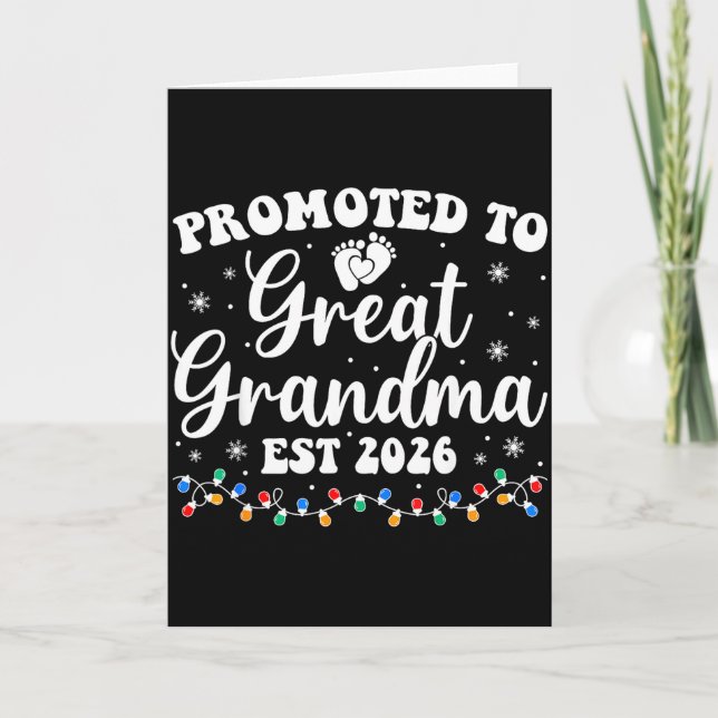 Promoted To Great Grandma Est 2026 First Time New  Karte (Vorderseite)
