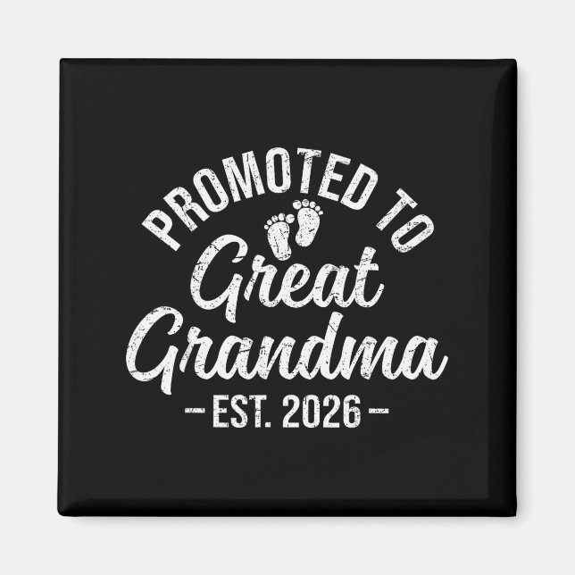 Promoted To Great Grandma Est 2026 First Time New  Magnet (Vorne)