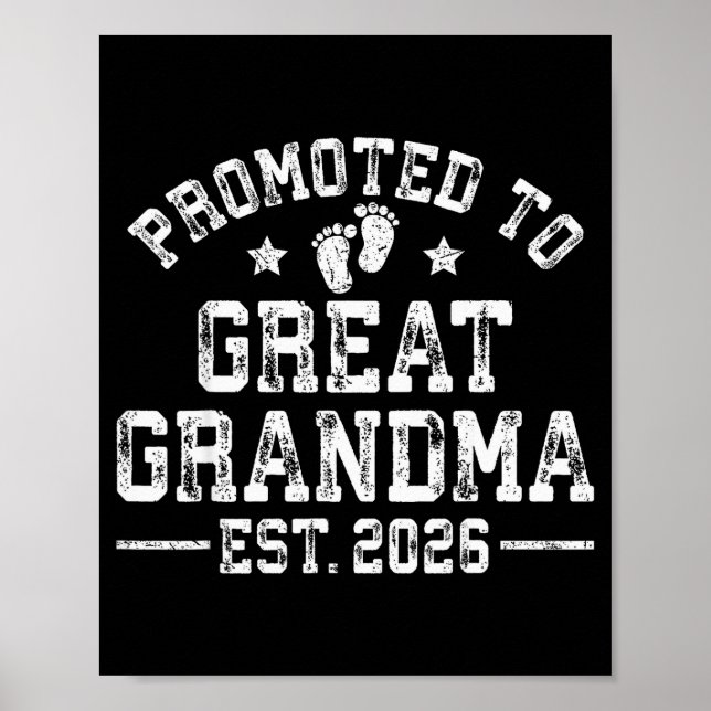 Promoted To Great Grandma Est 2026 First Time New  Poster (Vorne)