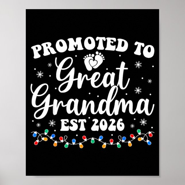 Promoted To Great Grandma Est 2026 First Time New  Poster (Vorne)