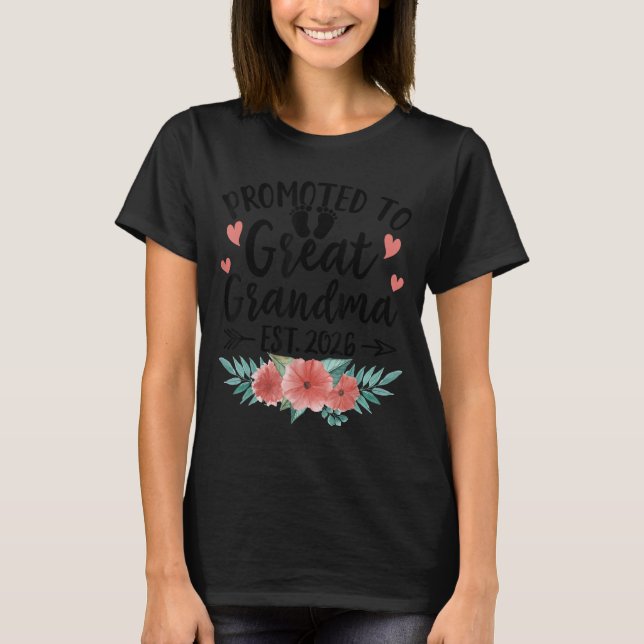 Promoted To Great Grandma Est 2026 First Time New  T-Shirt (Vorderseite)
