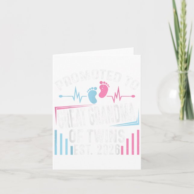 Promoted To Great Grandma Of Twins Est 2026 Baby S Karte (Vorderseite)