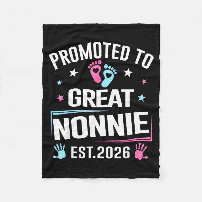 Promoted To Great Nonnie Est 2026 Pregnancy Announ Fleecedecke (Vorderseite)